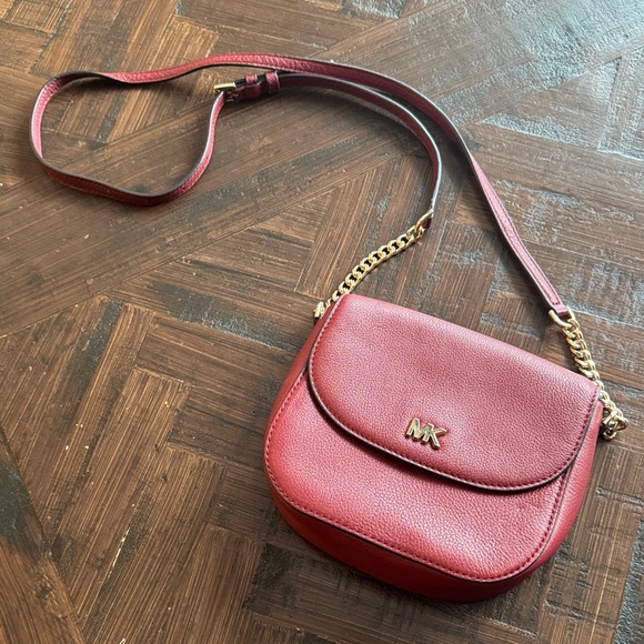 Michael Kors Burgundy Crossbody Bag with Gold Accents - Picture 1 of 3